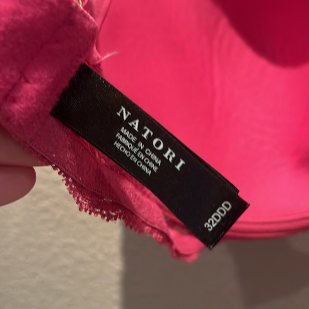 Natori Feathers Contour Bra 32DDD Fuchsia Pink Underwire - Picture 9 of 11